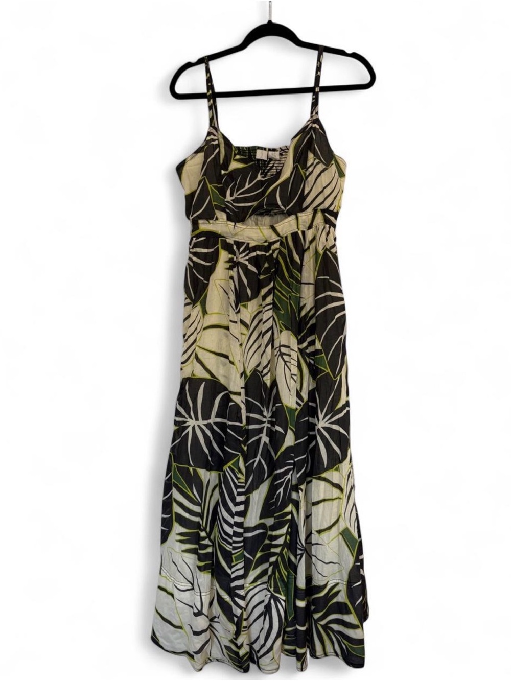 Joie Tropical Leaf Print Maxi Dress Spaghetti Strap Boho Resort